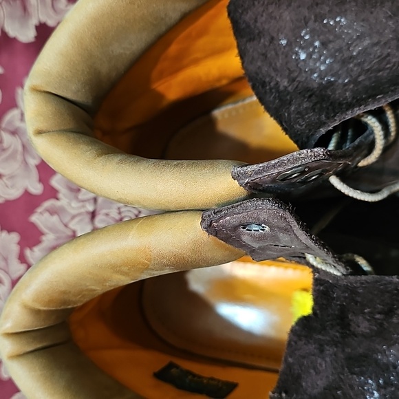 Timberland Heel Stitched Emblem Brown Leather Boots 11M - Picture 12 of 13